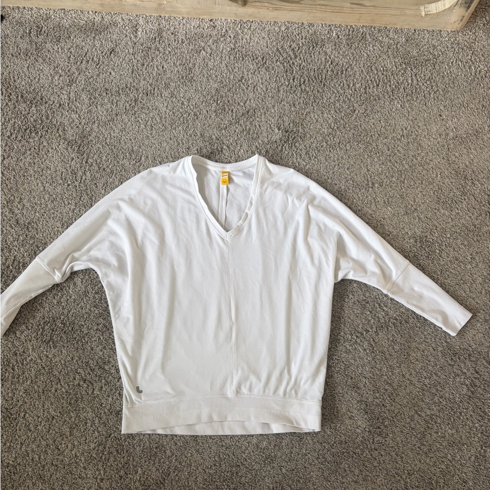 White V-Neck Lole Lightweight Top